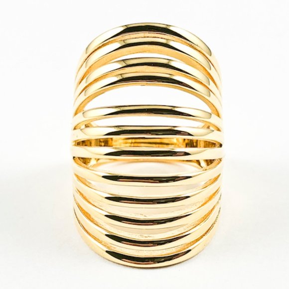 Elegant Long Elongated Multi Row & Layer Ring - Picture 1 of 2
